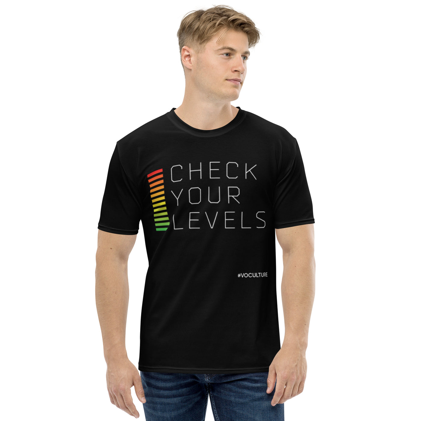 CHECK YOUR LEVELS Male t-shirt