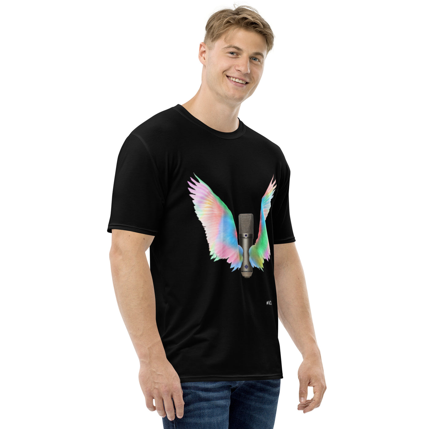 GIANT RAINBOW WINGS Male t-shirt