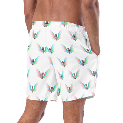 Rainbow Wings Mic Men's swim trunks white