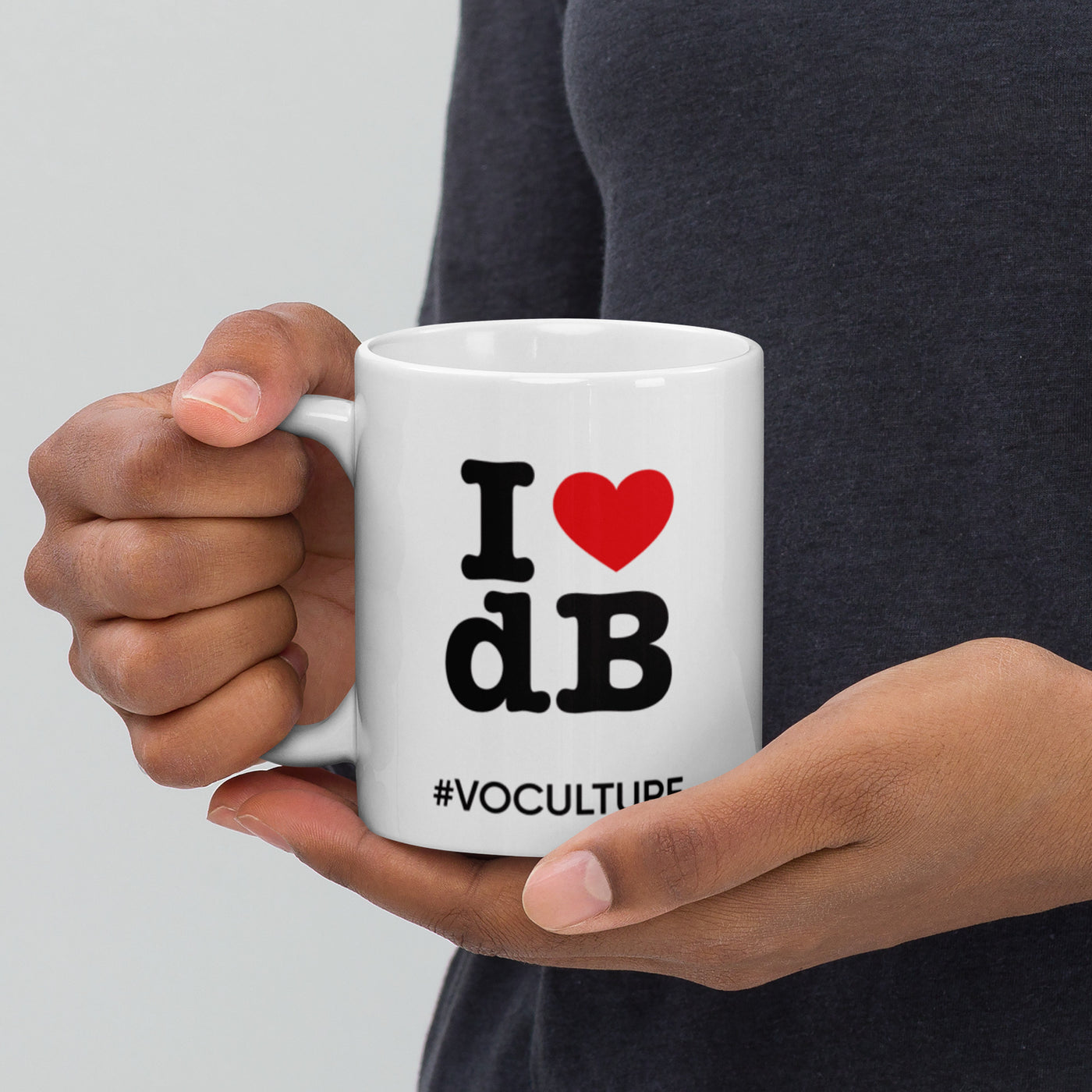 I HEART dB White glossy mug