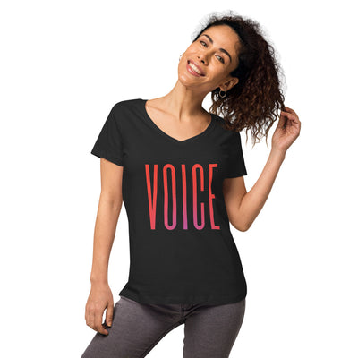 VOICE - Women’s Fitted V-Neck T-Shirt