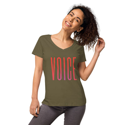 VOICE - Women’s Fitted V-Neck T-Shirt